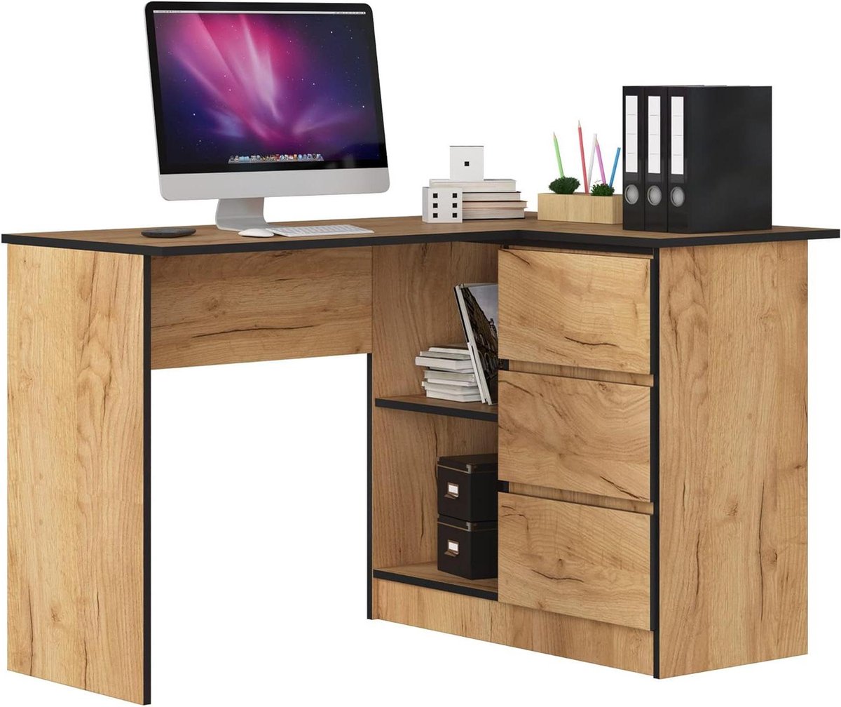Hoekbureau met Lades - Bureau Tafel - Thuiswerken Organiseren - Omkeerbare Lades en Planken