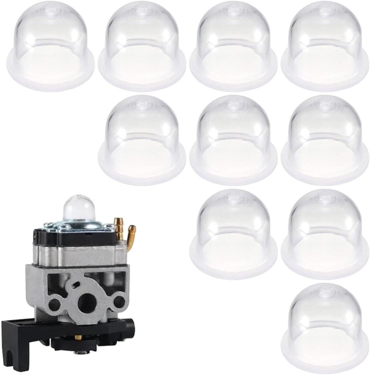 Primer Pompen Set - Brandstofpompjes Carburetor - Tuinmachines Onderhoud - Transparant Rubber - 10 Stuks - Transparant