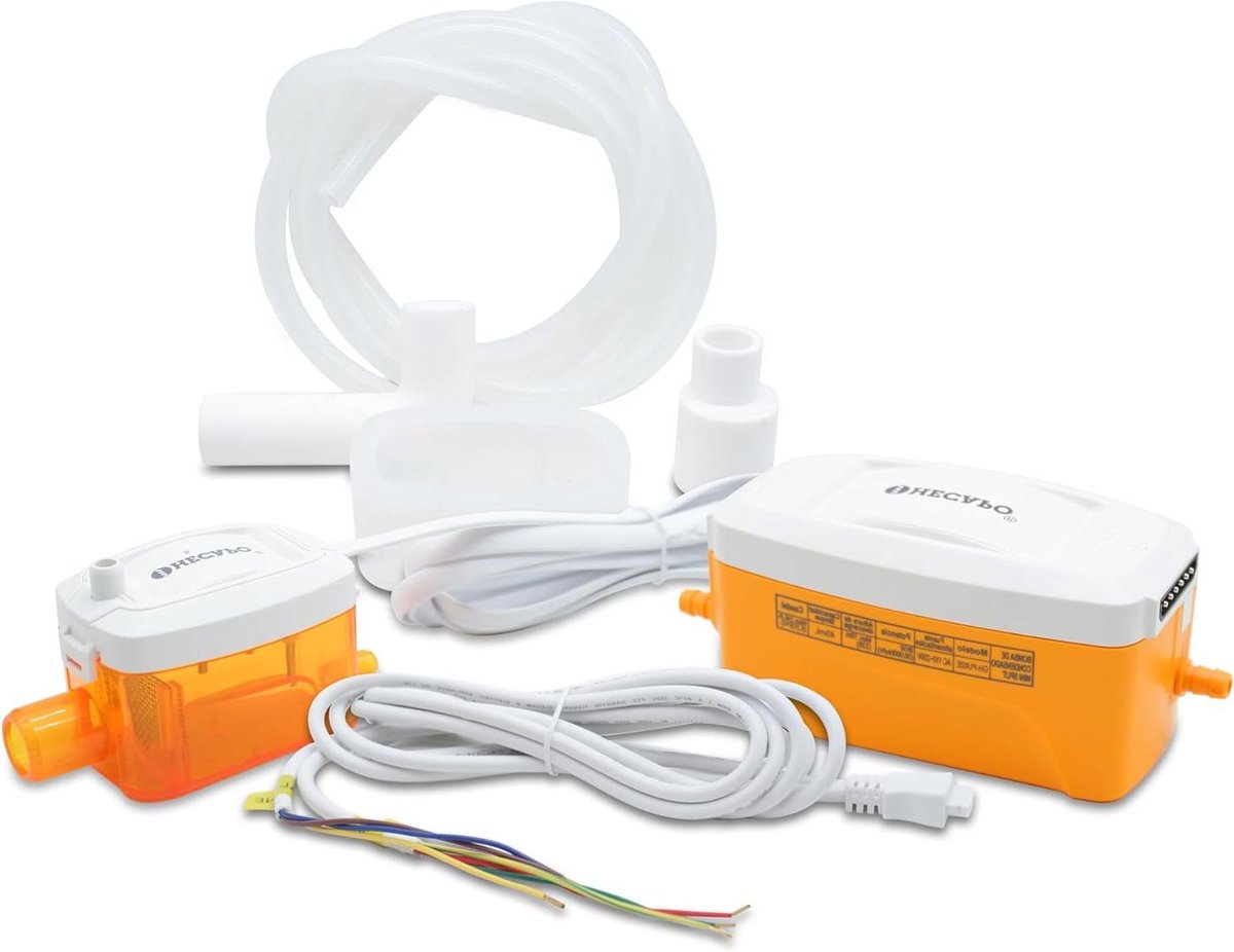 Condensatiepomp - Condensaatpomp Airco - Condensaat Afvoeren - Stille Werking Minder Dan 19dB - 24 Liter Per Uur - Oranje