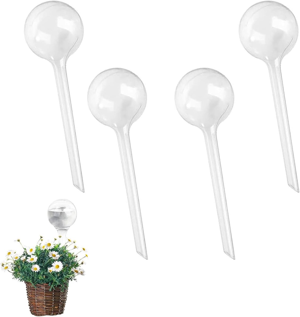 4 stuks kleine irrigatieballen voor de irrigatie van planten voor zelfbewatering van pvc, voor binnen en buiten van woning