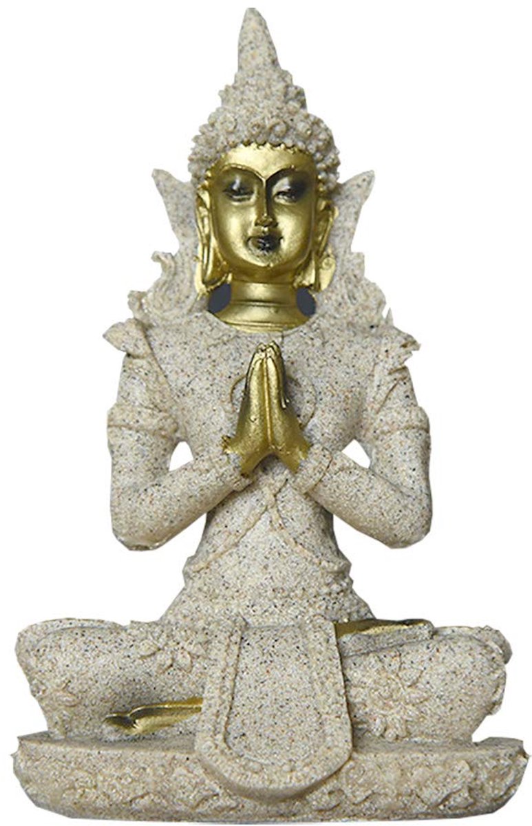 POFET de hue zandsteen meditatie Boeddha standbeeld beeldhouwkunst hand gesneden beeldje #31