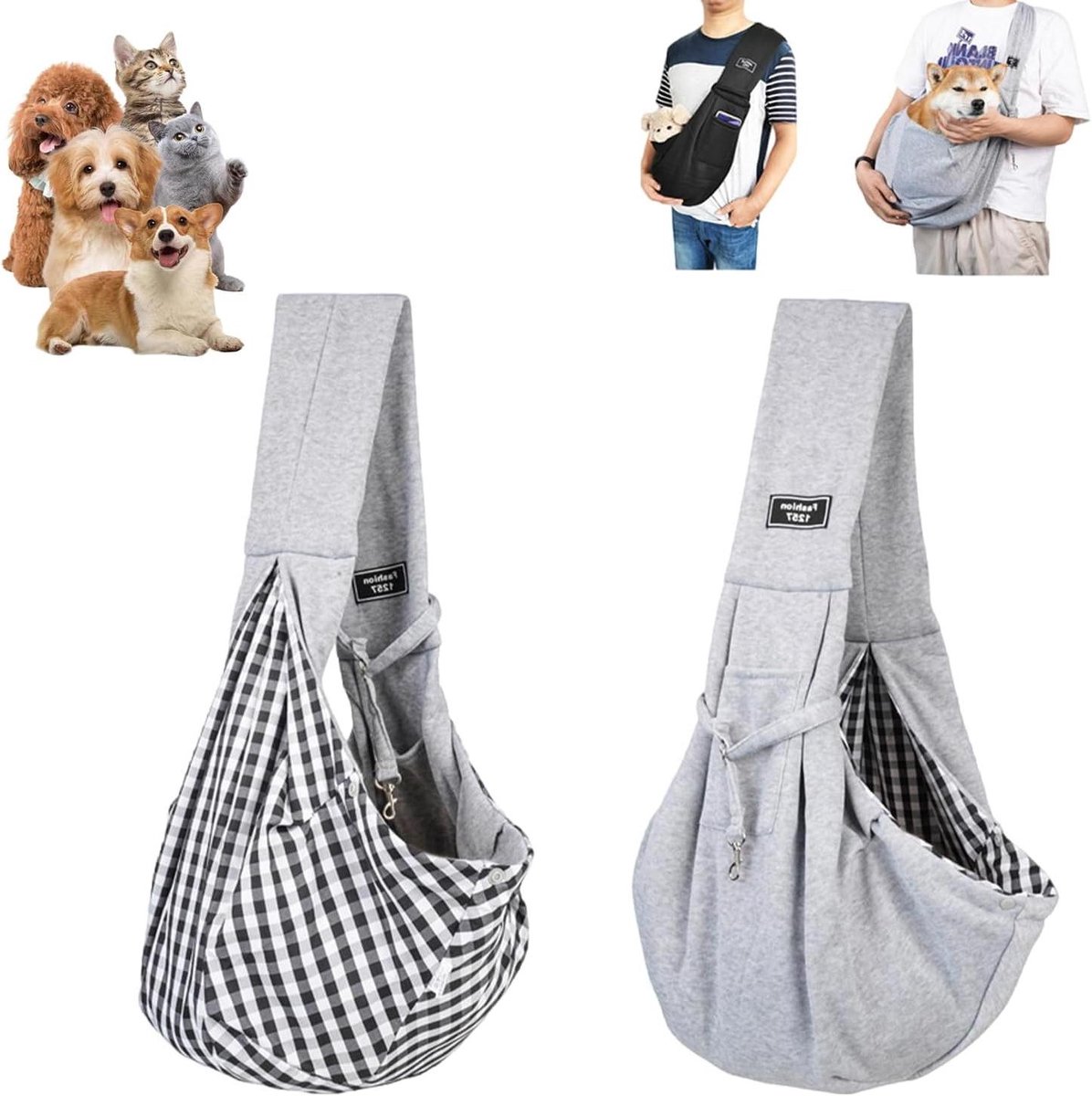 Honden Draagtas - Honden Rugzak - Reizen met huisdier - Verstelbare banden - Tot 10 kg - Grijs