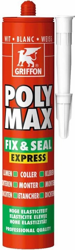 Griffon Poly Max Fix & Seal Express Montagelijm-/afdichtingskit - Wit - Koker - 425gr