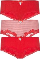 Pussy Deluxe - Hipster (set of 3) Slip - XL - Rood/Beige