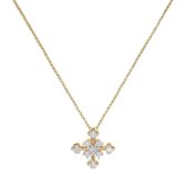 Pave Cross pendant with Small Rolo chain WSBZ01678YW
