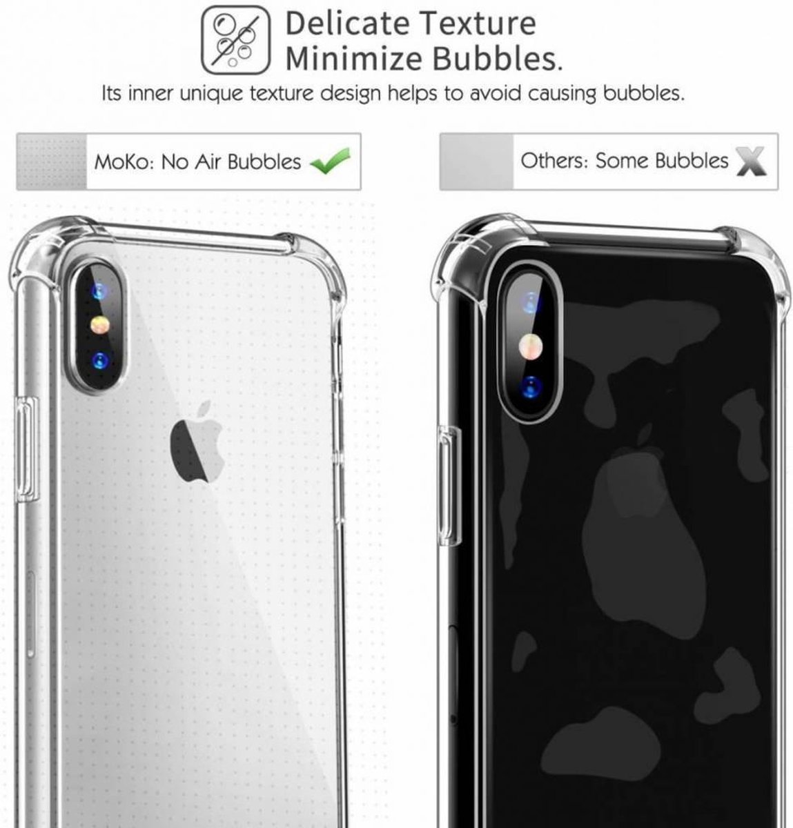 Shock Proof case met TPU Soft Frame hoesje voor iPhone Xs Max Transparant Doorzichtig