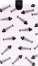 Sundaze - Étiquette de coffre Fishbone - Noir / Blanc - 13 x 7 cm