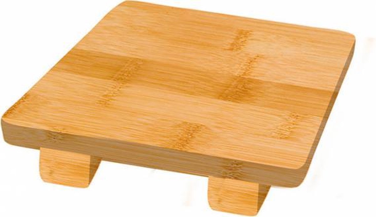 Bamboe sushiplank natural 15x15x2,5cm, verpakt per stuk