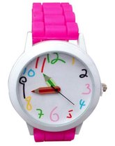 Hidzo Horloge Potlood - Ø 39 mm - Donder Roze - Siliconen - In Horlogedoosje