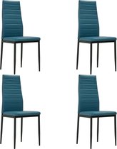 Eetkamerstoelen 4 st kunstleer oceaanblauw