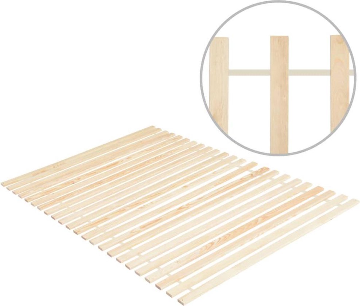 IJzeren lattenbodem met 20 houten latten voor matras van 160x200 cm en inclusief poten