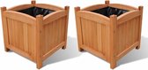 Plantenbakken 2 st 30x30x30 cm hout