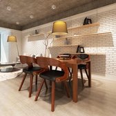 Eetkamerstoelen 4 st gebogen hout en kunstleer bruin