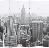 Kamerscherm New York bij daglicht 200x170 cm zwart en wit