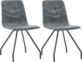 Eetkamerstoelen 2 st kunstleer zwart