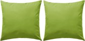 Buitenkussens 60x60 cm appeltjesgroen 2 st