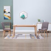 Eetkamerstoelen 2 st stof en massief eikenhout taupe
