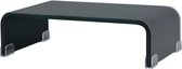 Tv-meubel/monitorverhoger zwart 40x25x11 cm glas