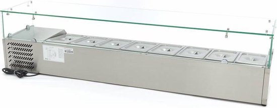 Opzetkoelvitrine - 180 cm - 8 x 1/3 GN Bakken