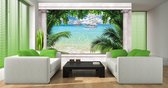 Beach Tropical Island Window View Photo Wallcovering
