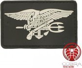 USA Navy Seals zwarte PVC vlag met klittenband