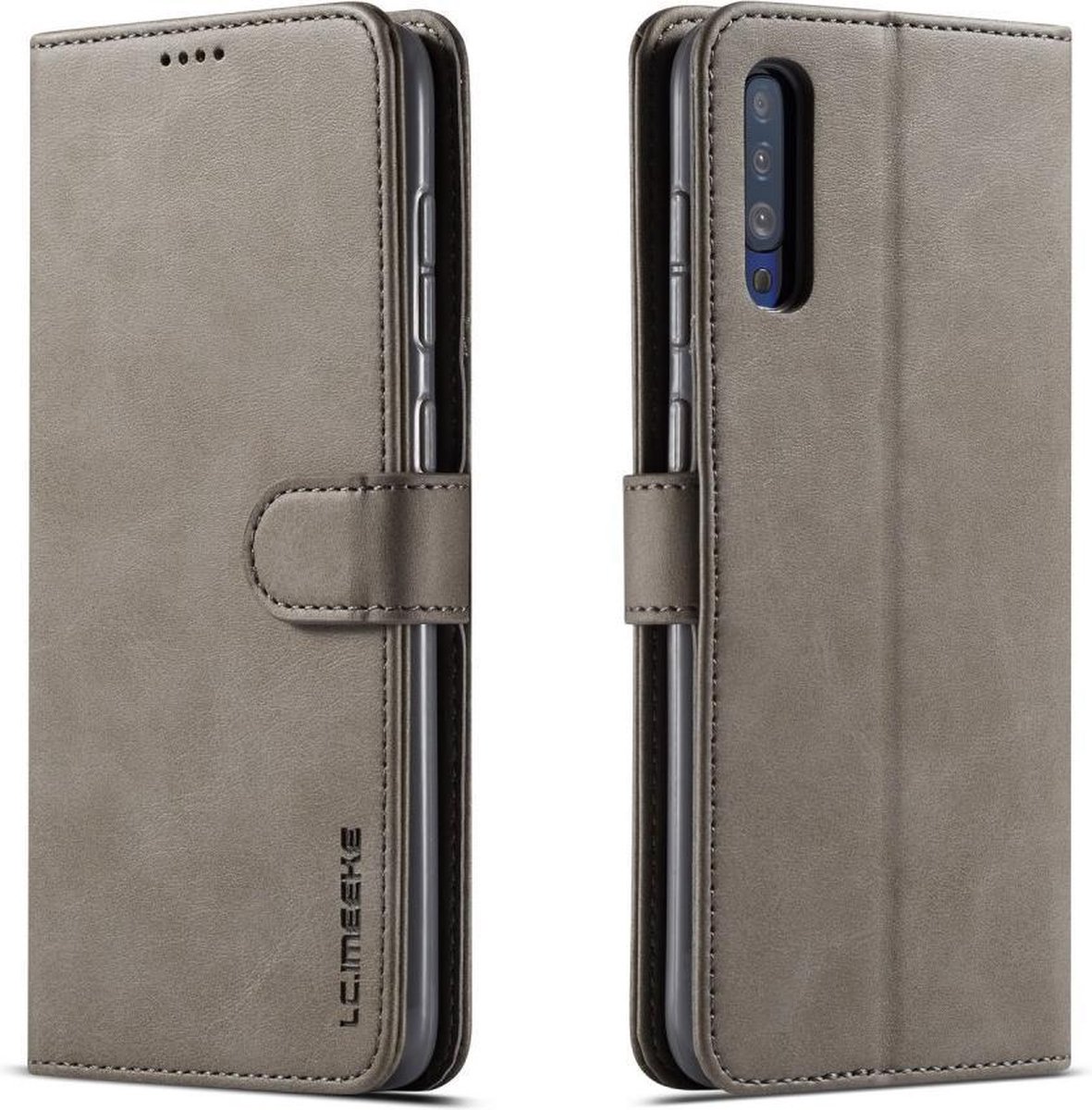 LC.IMEEKE Luxe Book Case - Geschikt voor Samsung Galaxy A50 / A30s Hoesje - Grijs