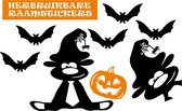 Raamstickerset herbruikbaar Halloween Pompoen Hallow-beest & vleermuizen | Rosami