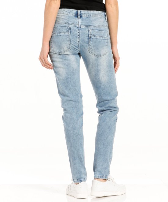 pescara Stretch jeans met ritsjes Blauw Dames | bol.com