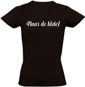 Naar de klote! dames t-shirt zwart | grappig | cadeau | festival | maat XL