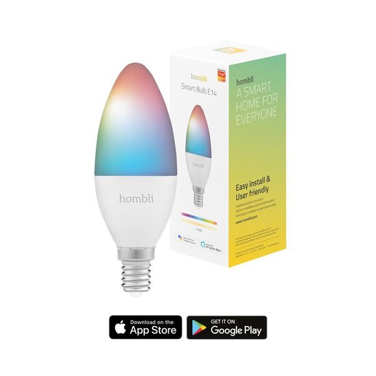 stoel In hoeveelheid dynastie Hombli Smart Lamp - Wit en gekleurd licht- Dimbaar E14 LED - Wifi | bol.com