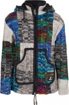 Gebreid Wollen Dames Vest van Schapenwol met Polyester Fleece voering en afneembare capuchon - SHAKALOHA - W Rib Patch ZH MixMulti L