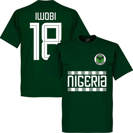 Nigeria Iwobi 18 Team T-Shirt - Donker Groen - L