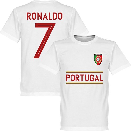 Portugal Ronaldo 7 Team T-Shirt-  Wit