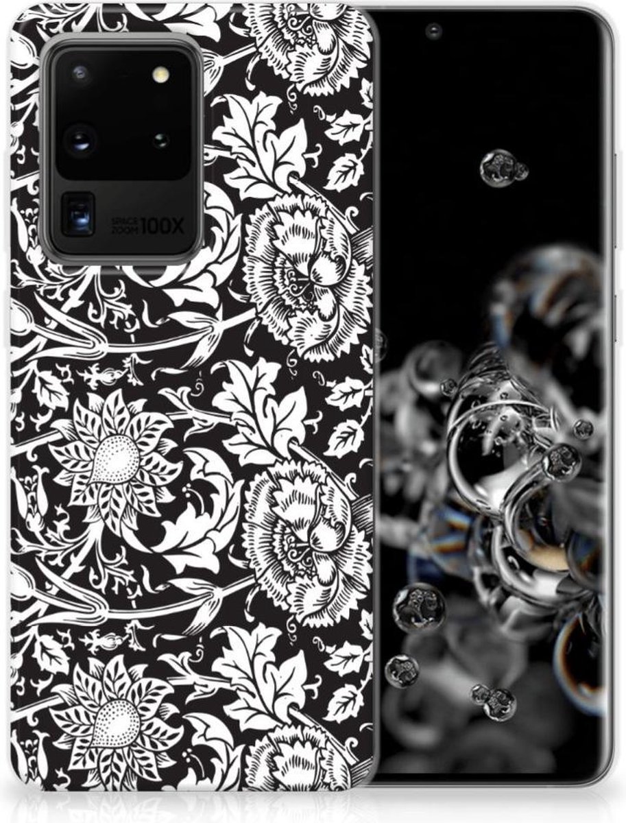Samsung Galaxy S20 Ultra TPU Case Black Flowers