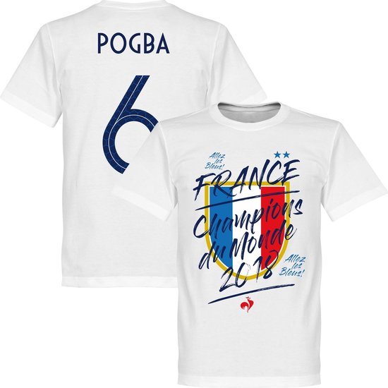 Frankrijk Champion Du Monde 2018 Pogba T-Shirt - Wit - M