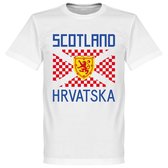 Schotland Kroatië Supporters T-Shirt - Wit - XXL