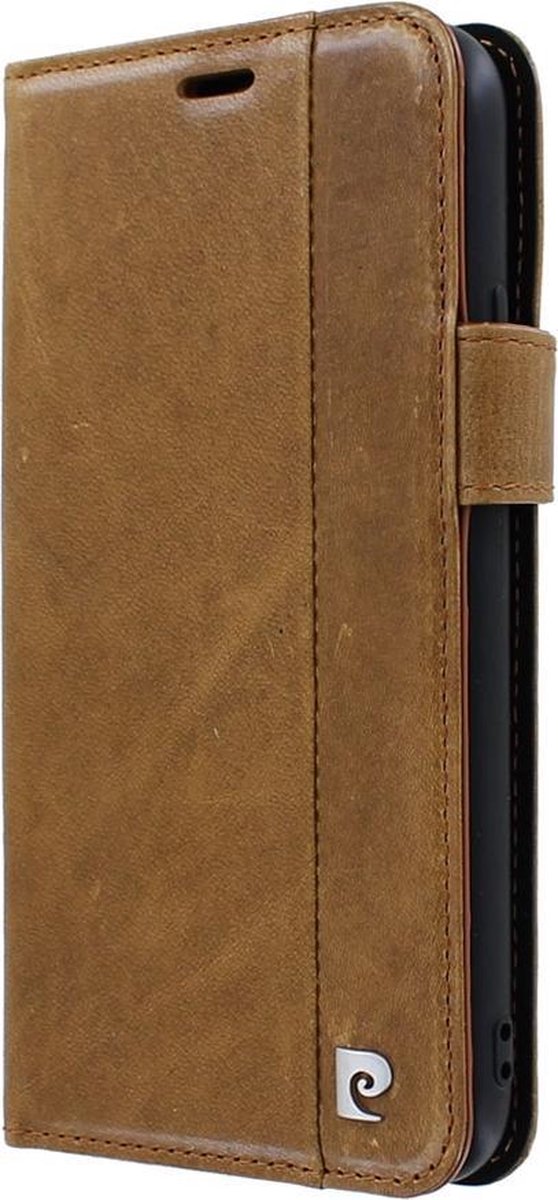 iPhone 11 Pro Max Bookcase hoesje - Pierre Cardin - Effen Bruin - Leer