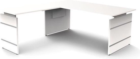 Hoekbureau Office desk 180cm wit hoogte verstelbaar