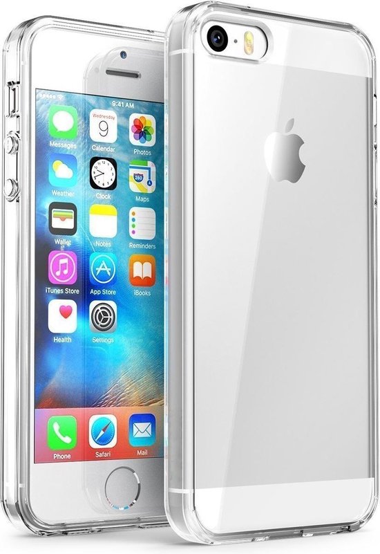 negatief Bijdrage Beraadslagen Hoes voor iPhone 5/5s/5SE Hoesje Siliconen Case Hoes Cover - Transparant |  bol.com