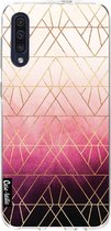 Casetastic Samsung Galaxy A50 (2019) Hoesje - Softcover Hoesje met Design - Pink Ombre Triangles Print