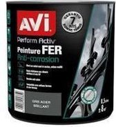 AVI-verf voor ijzer - staalgrijs, briljant - 0,5 l