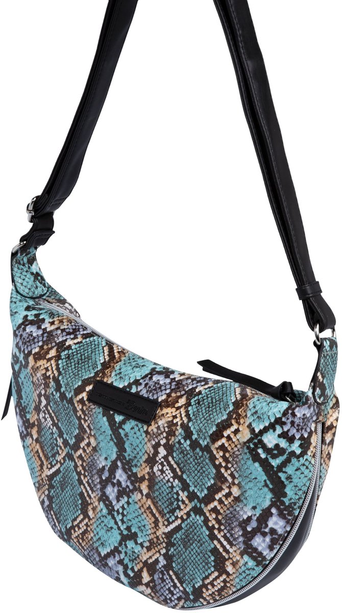 TOM TAILOR Schoudertas Cancun Crossbag Snake Beige Turquoise Veelkleurig