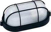 LED Tuinverlichting - Buitenlamp - Torina - Wand - Aluminium Mat Zwart - E27 - Ovaal - BES LED