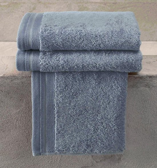 De Witte Lietaer badhanddoek Excellence 70x140 stone blue