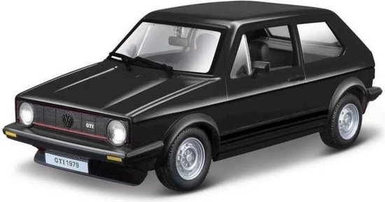 Nationaal volkslied Buitenshuis kampioen Modelauto Volkswagen Golf MK1 1979 zwart 1:24 - speelgoed auto schaalmodel  | bol.com