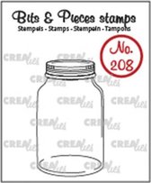 Crealies Clearstamp Bits & Pieces Mason jar / Glazen pot met deksel CLBP208  25x43mm