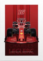Charles Leclerc (Scuderia Ferrari F1 2020) - Foto op Forex - 50 x 70 cm (B2)