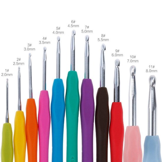 Set haaknaalden Haaknaalden set 10 haaknaalden 6 markers 6 naainaalden met etui bol