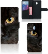 Portefeuille Xiaomi Redmi 8A Etuis Portefeuille Compatible avec Cuir Flip Cover Fermeture magnétique pour Chat Noir