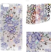 Samsung Galaxy A7 2018 - hoesje Bubbly purple Flowers - TPU - Back Cover